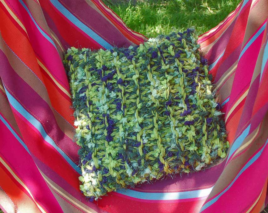 Coussin tricot couture