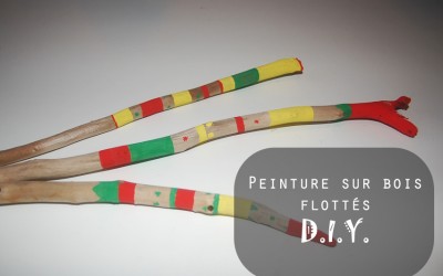 Bâtons de bois flottés peints