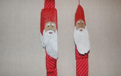 Père Noël bois flotté en cravate et autres déco