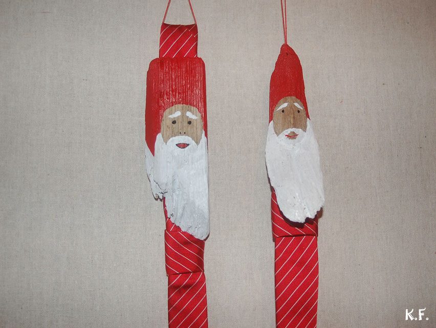 Père Noël bois flotté en cravate et autres déco