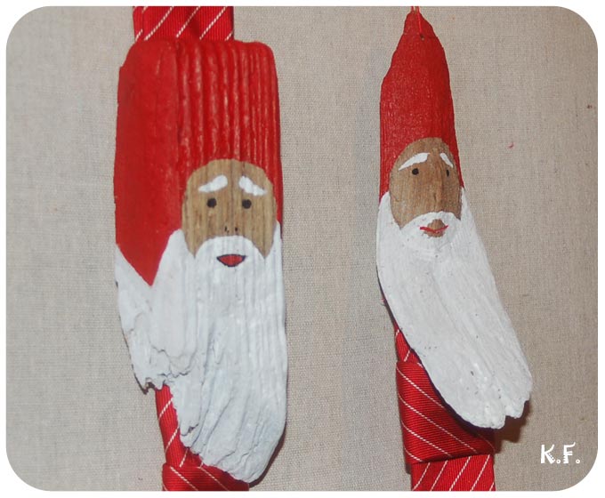 Père Noël en bois flotté et cravate