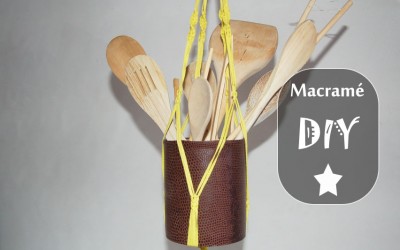 Rangement en macramé et suspension double